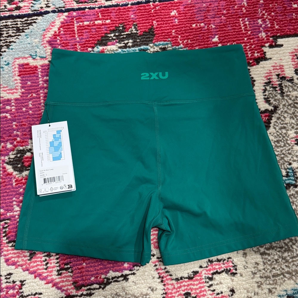 2XU Green Form Soft Touch High Rise Compression Shorts 4" Large - Picture 10 of 13